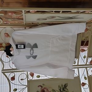 Under Armour Womans White Hooded Pullover Sweatshirt nwt